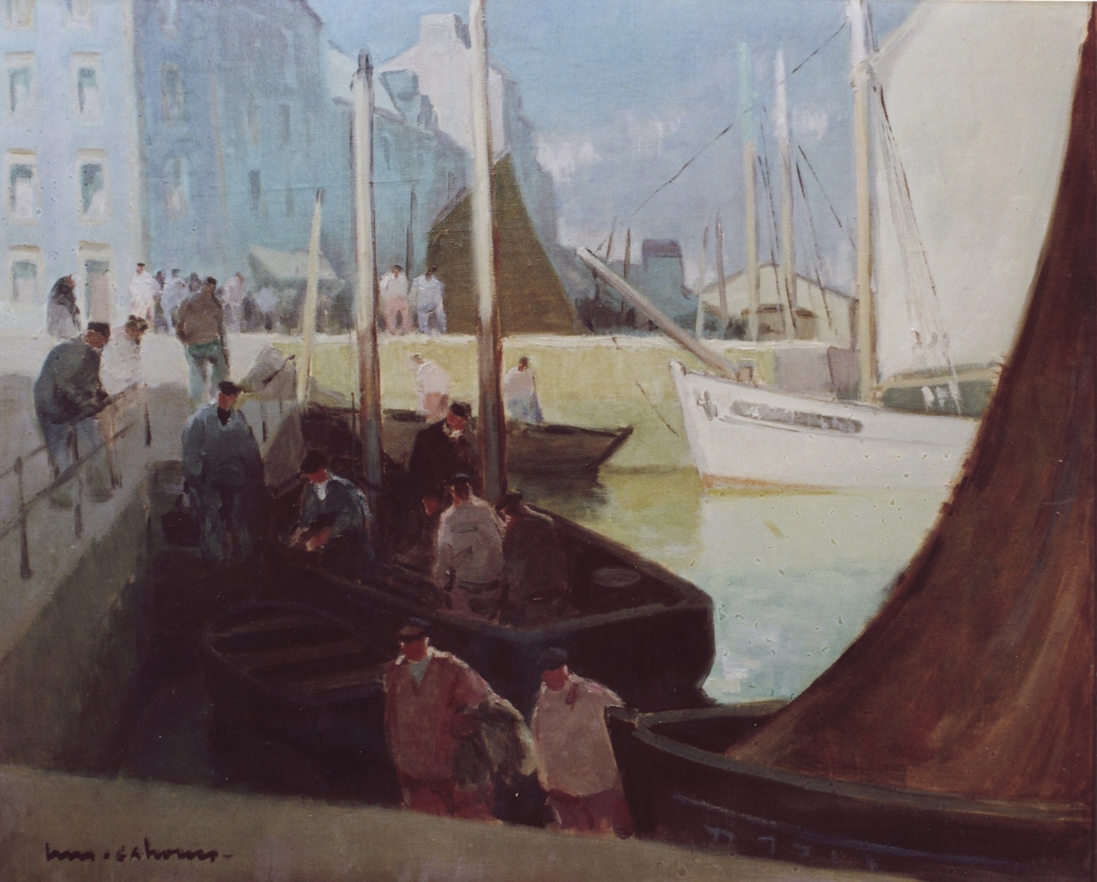 Cahours, French art, Britanny, harbor