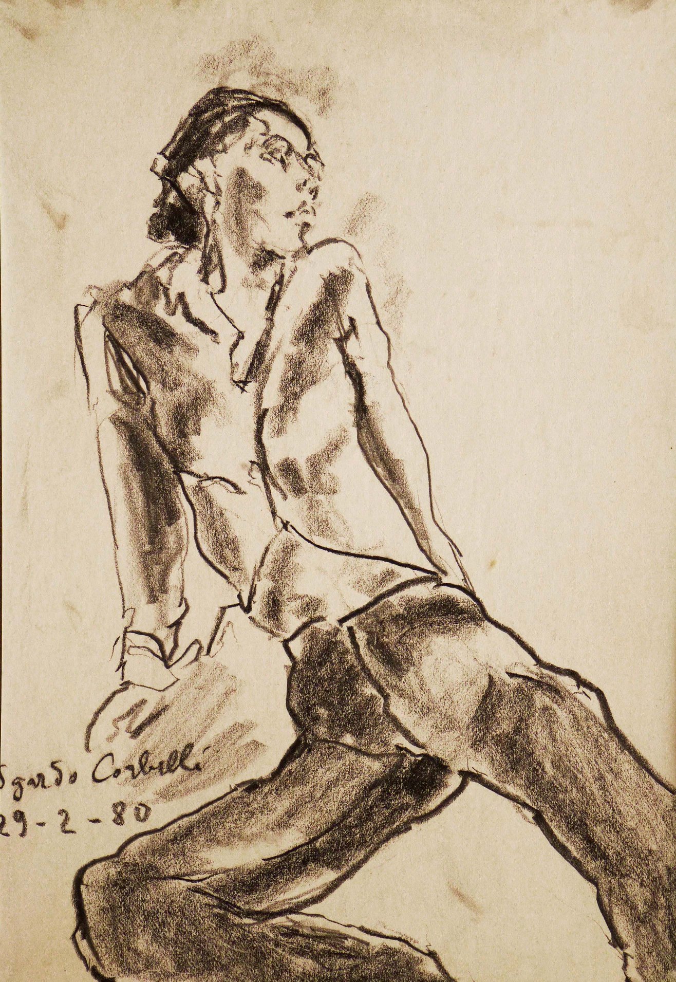 Corbelli, Italian painting, woman, drawing