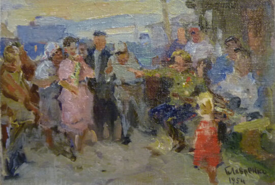 Lavrenko, arte russa, pittura, sera, figure