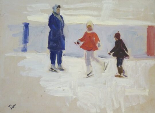 Vlasova, Russian painting, Russian art, skaters
