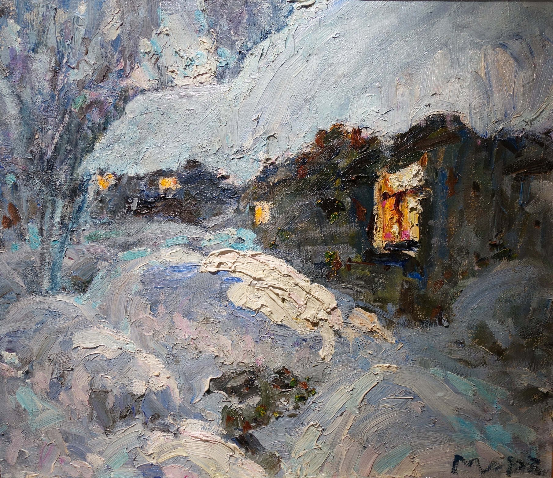 Georgij Moroz, pittura russa, post-impressionismo russo, neve, inverno