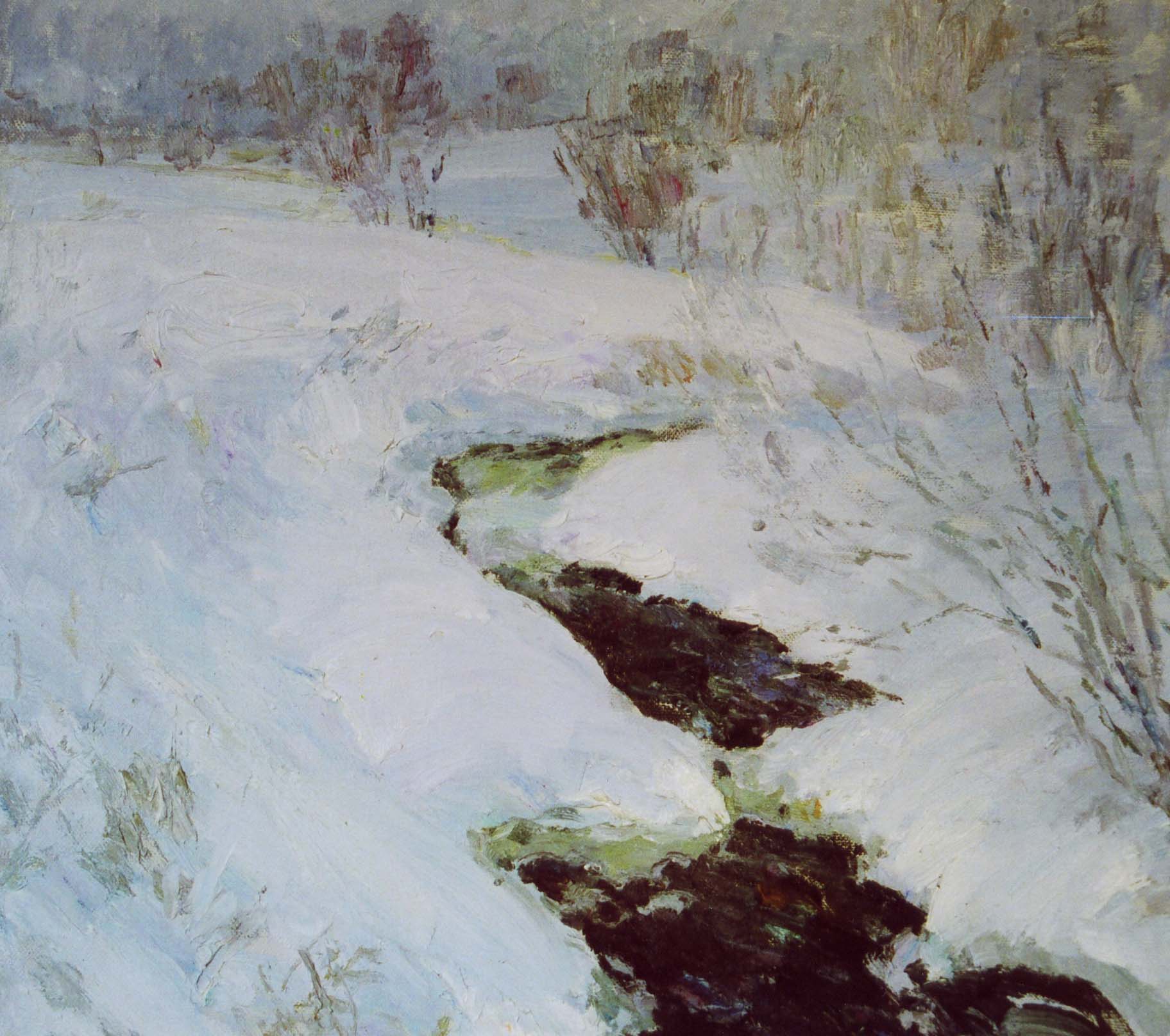 Moroz, pittura russa, post impressionismo russo, inverno, neve, ruscello