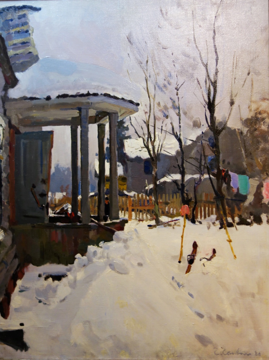 Gleb Savinov, pittura russa, post-impressionisti russi, neve, dacia