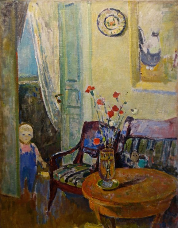 Savinov, pittura russa, post-impressionismo russo, interno, bambini