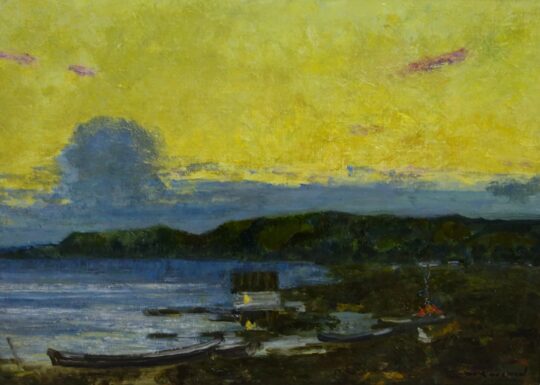 Kosmin, Russian art, landscape, Oka, evening