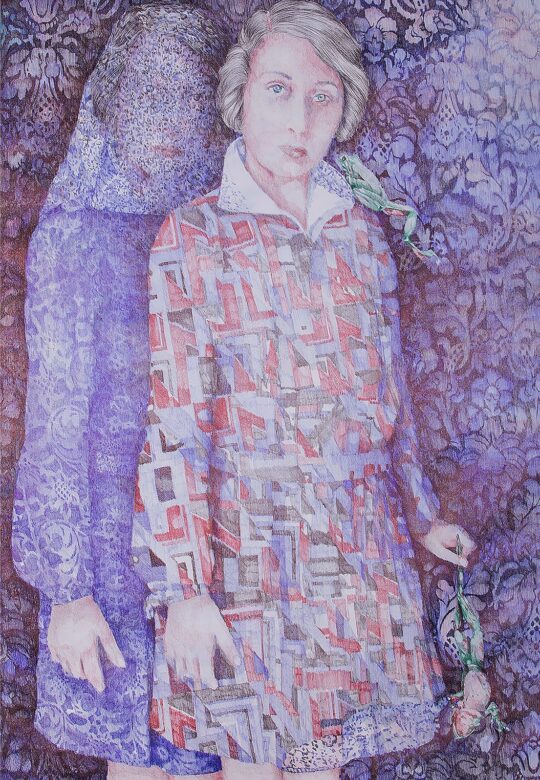 Pescio, Italian artist, painting, drawing, Bic pen, portrait