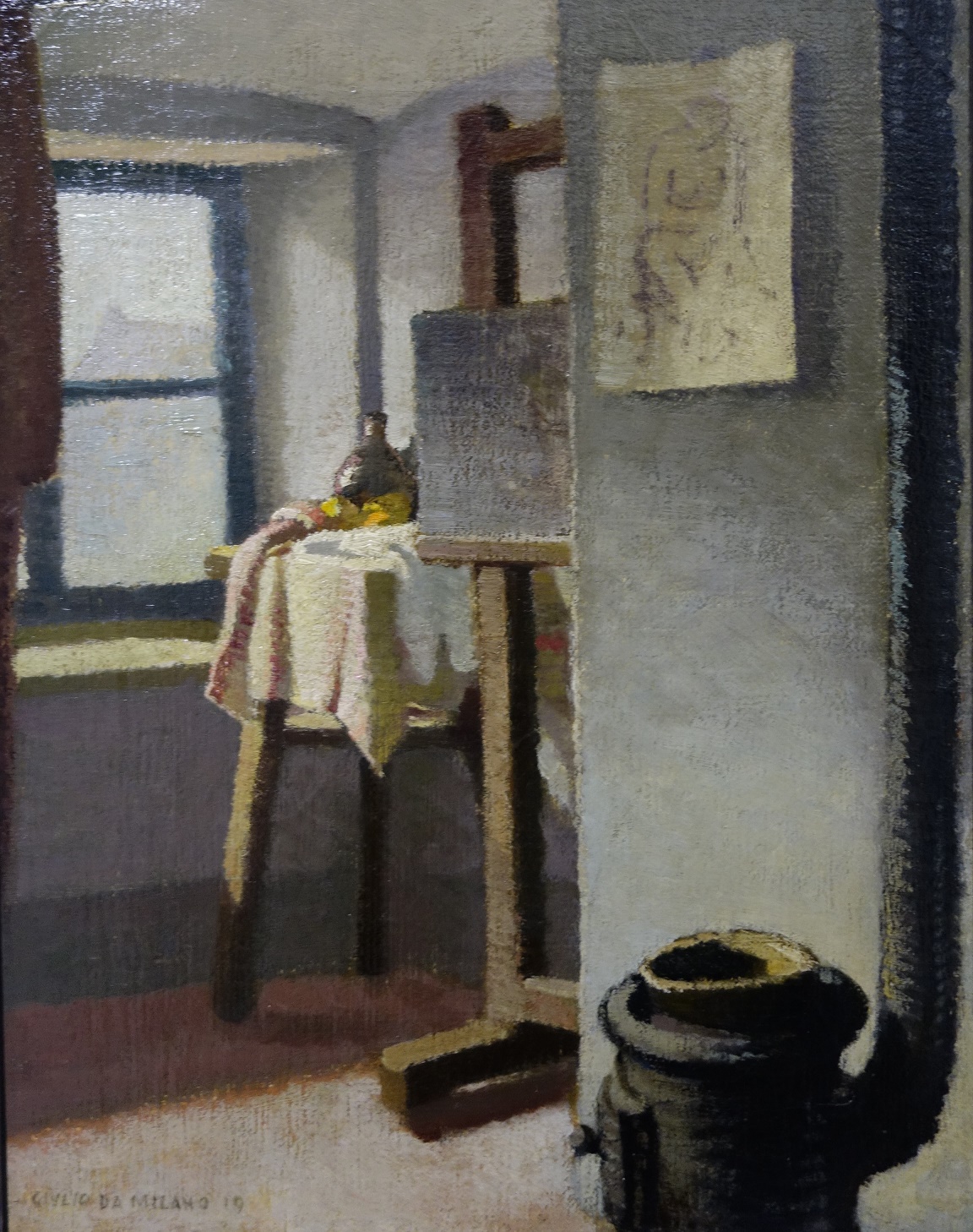 Da Milano, Italian painter, Turin, XX century, interior