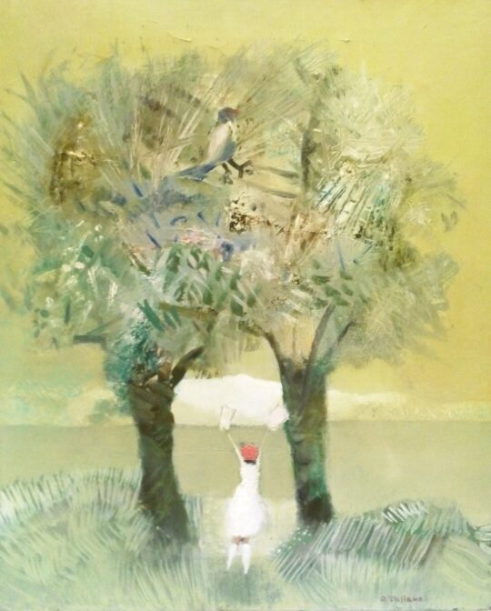 Taliano, pittura italiana, Novecento, Torino, alberi, figura
