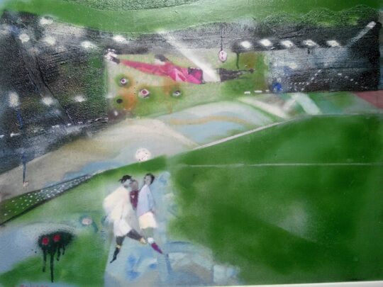 Taliano, Italian painting, XX century, Turin, soccer match