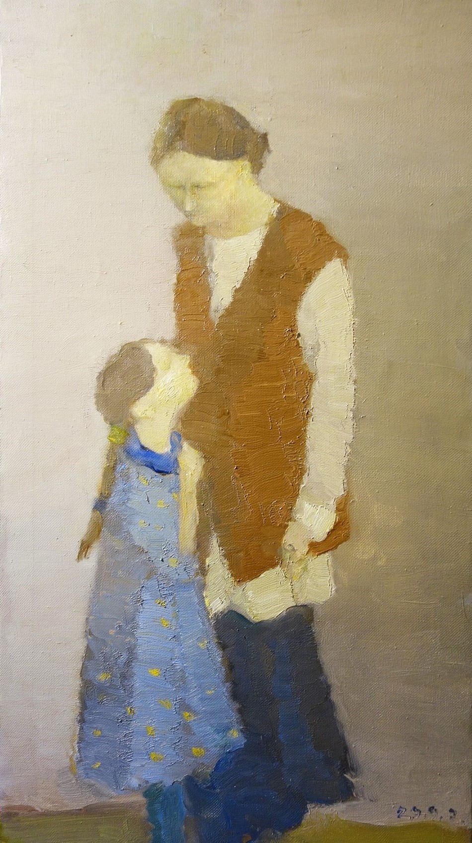 Smekalov, Russian painting, female figures, little girl, mother