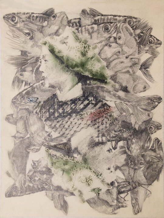 Pescio, contemporary italian painting, watercolor, graphite