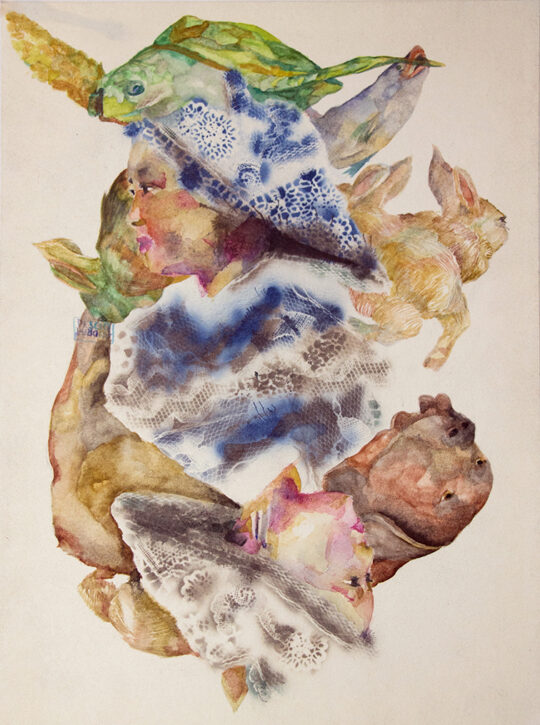 Pescio, contemporary italian painting, watercolor, animals