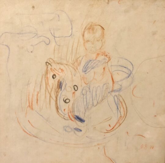 Bogaevskaja, pittura russa, post impressionismo russo, impressionismo sovietico, bambino, cavallo dondolo