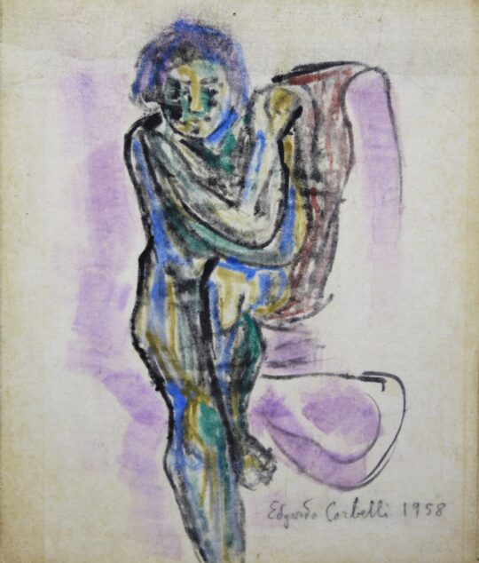 Corbelli, Italian painting, XX century, woman, expressionism