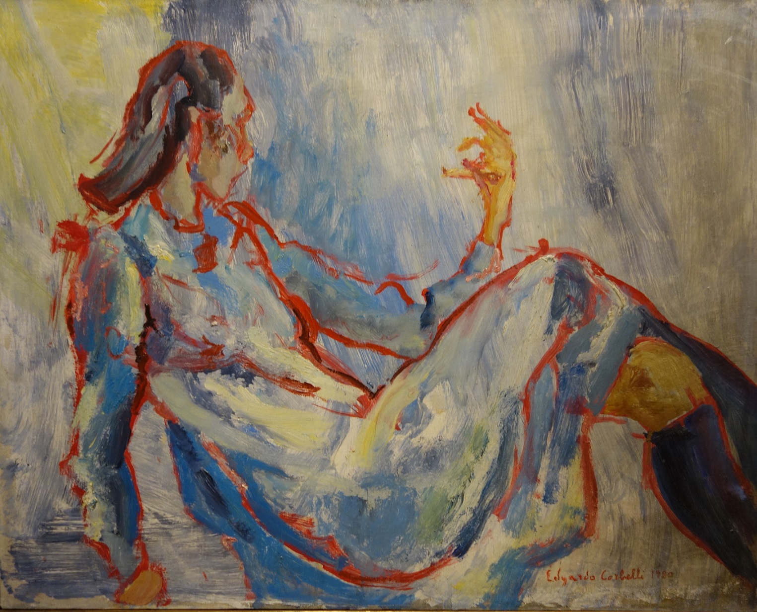 Corbelli, Italian painting, XX century, woman, expressionism