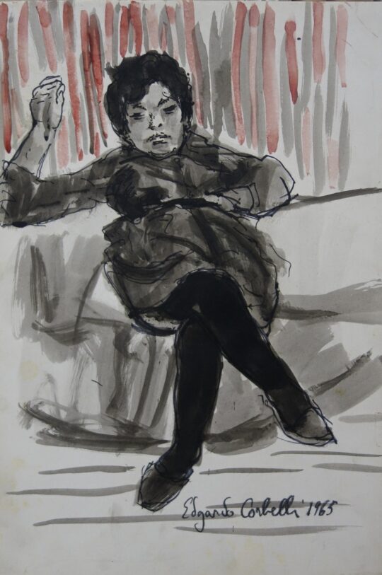 Corbelli, Italian painting, XX century, woman, expressionism