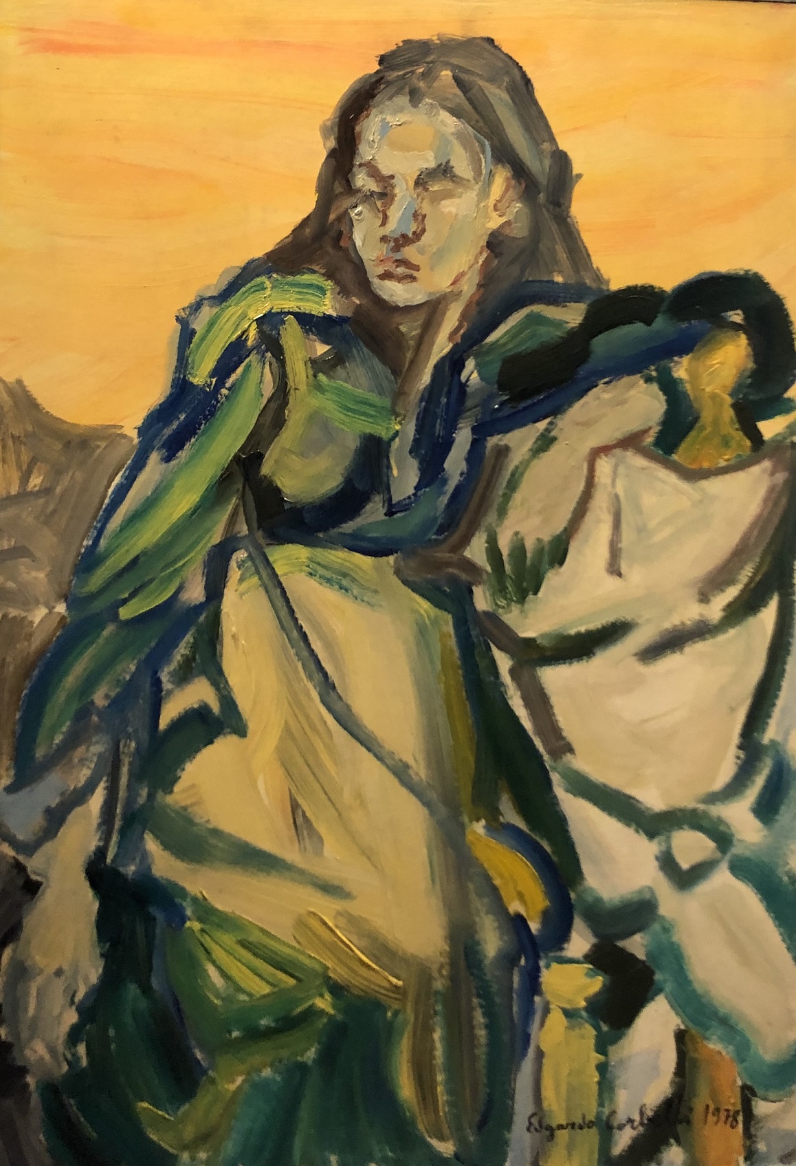 Corbelli, Italian painting, XX century, woman, expressionism