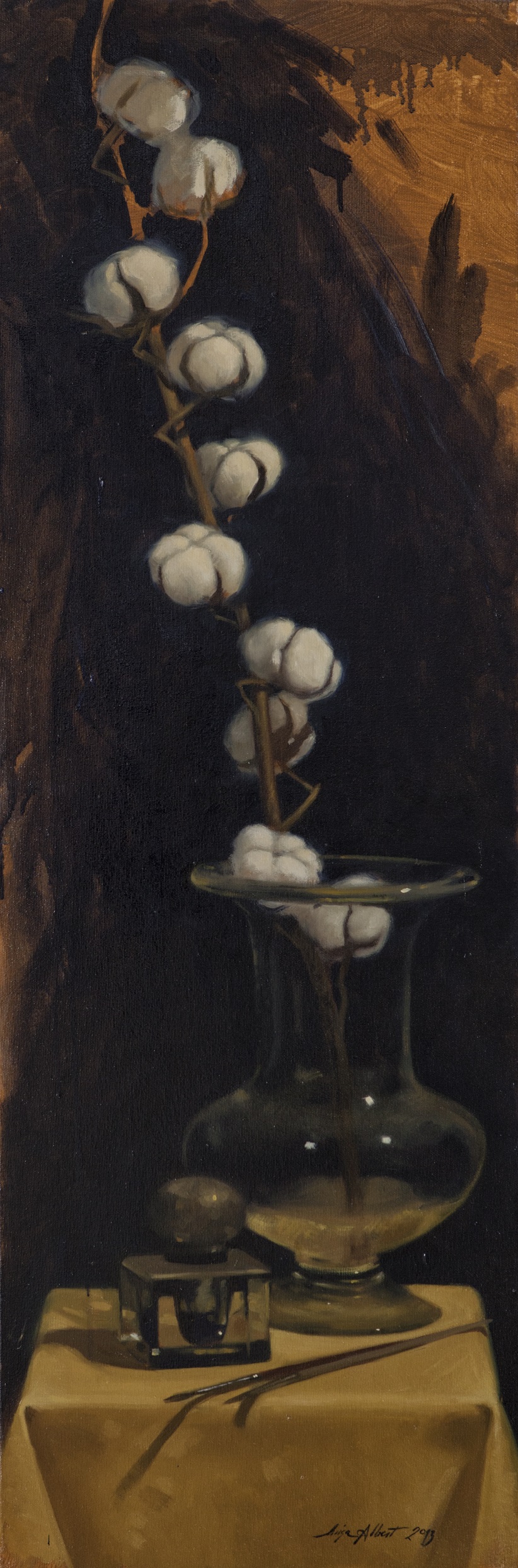 Albert, pittura italiana, natura morta, cotone, fiori