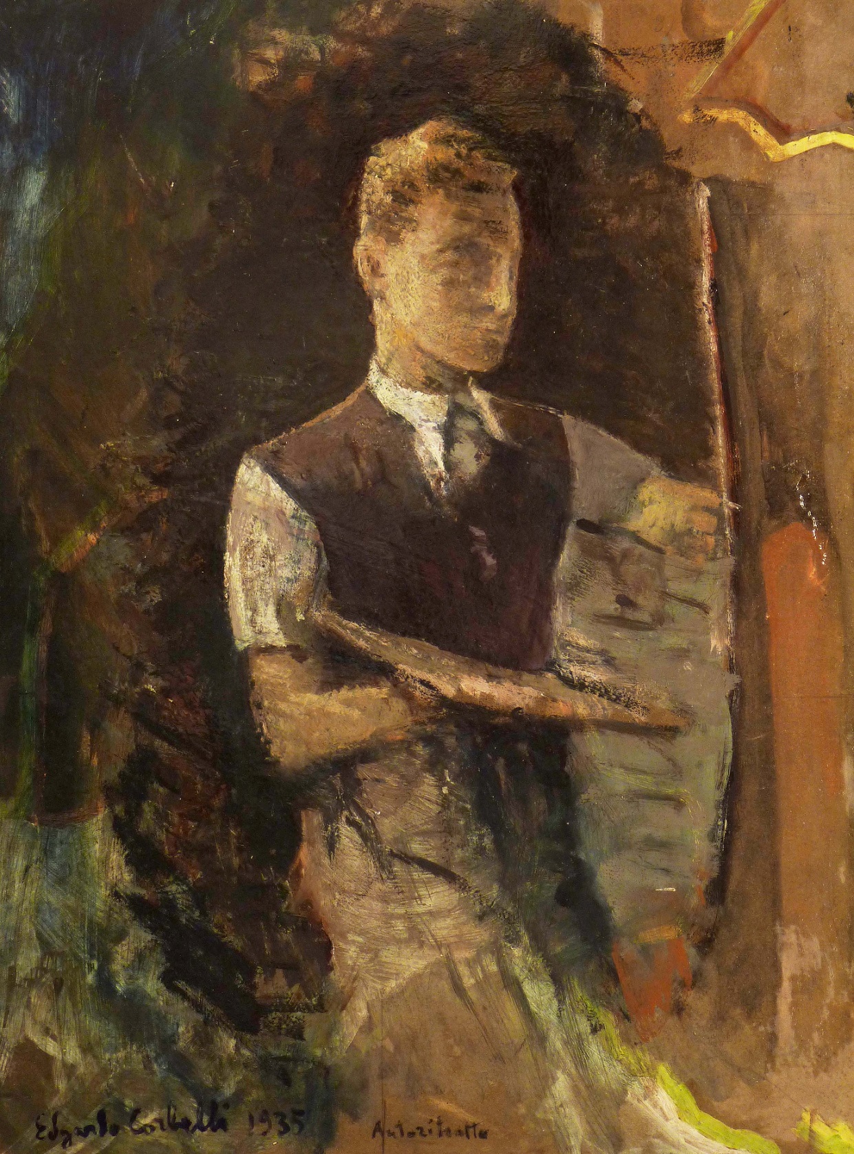 Corbelli, Italian painting, XX century, self-portrait
