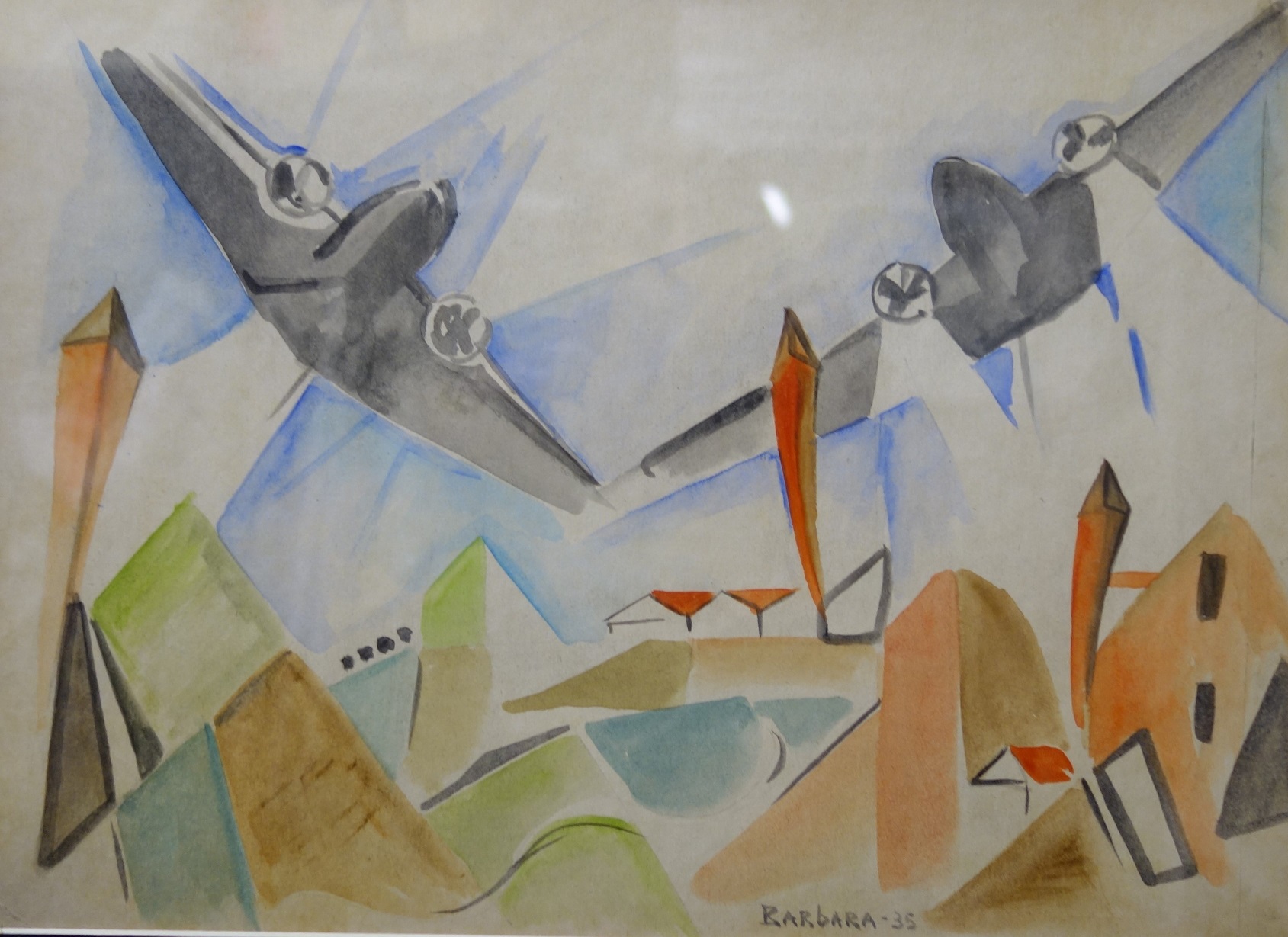 Barbara, Biglieri, Italian painting, Futurism, planes