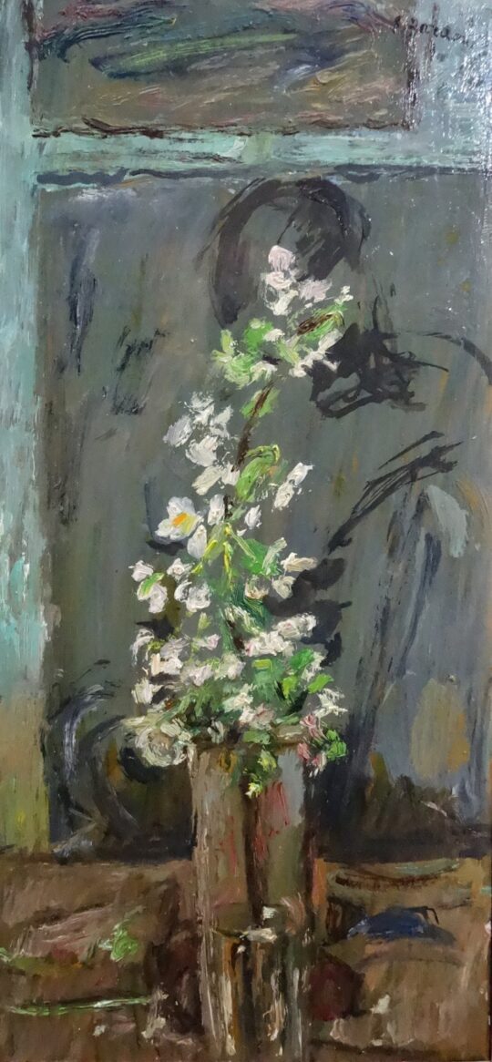 Faraoni, pittura italiana, natura morta, fiori, bianchi