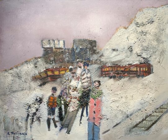 Taliano, pittura italiana, pittura contemporanea, treno, neve