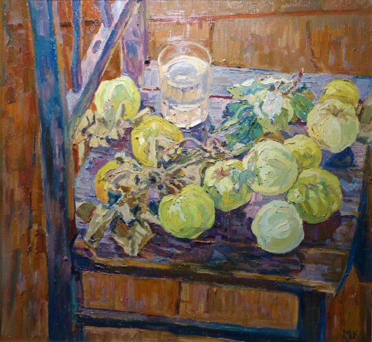 Kopitzeva, pittura russa, post-impressionismo russo, mele, natura morta