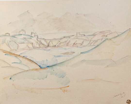 French painting, Survage, landscape, watercolor