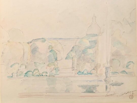 Survage, pittura francese, giardini, Lussemburgo, acquerello